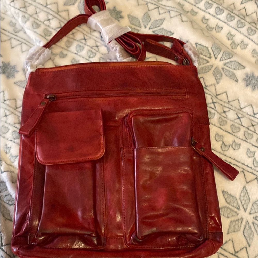 Red Leather Crossbody Bag